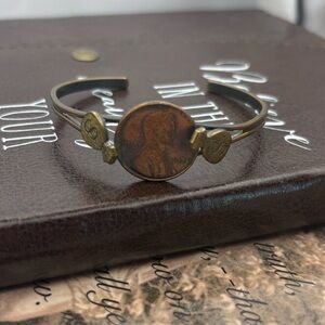 Vintage Penny Cuff Bracelet 1973 Coin Boho Americana Adjustable